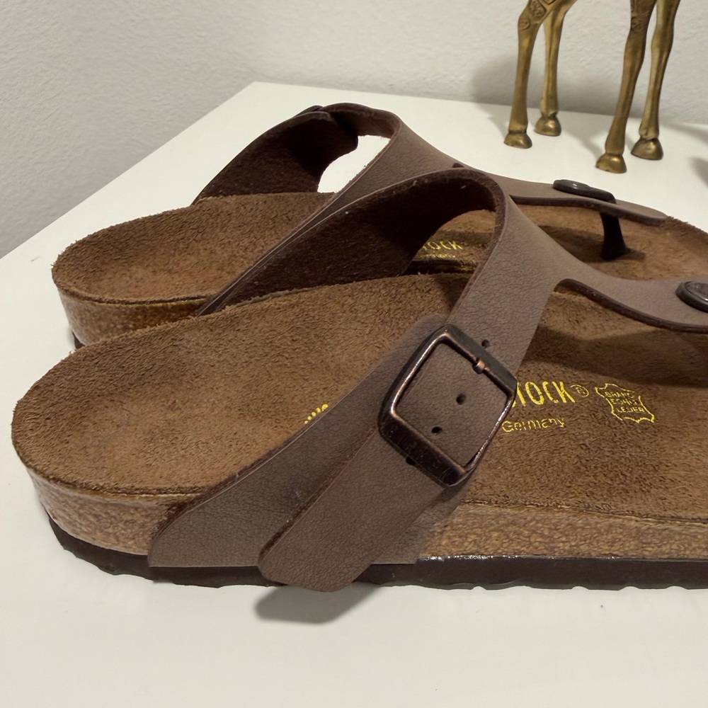 NEW RARE Vintage Birkenstock Gizeh brown Thong Sandals with Buckle Strap size 39 - Picture 4 of 6